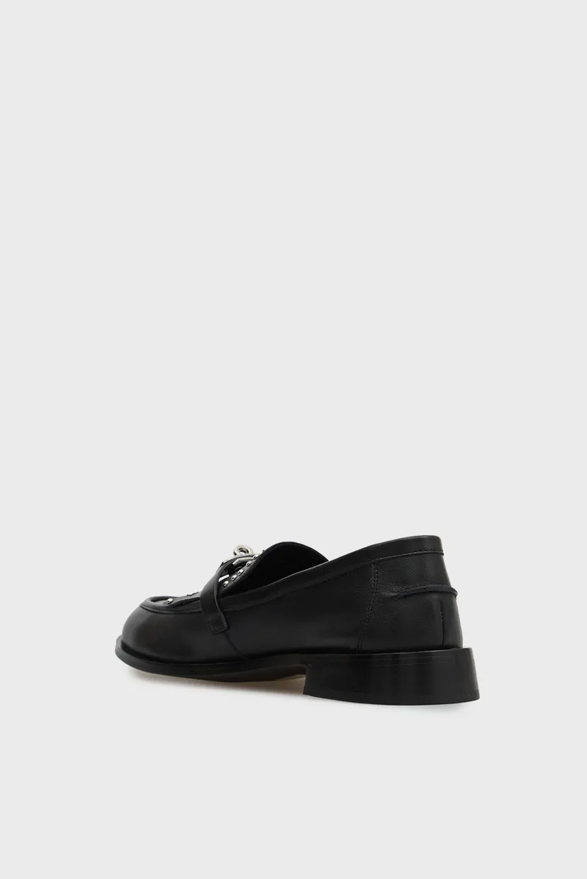 Жіночі чорні шкіряні лофери Amira 5