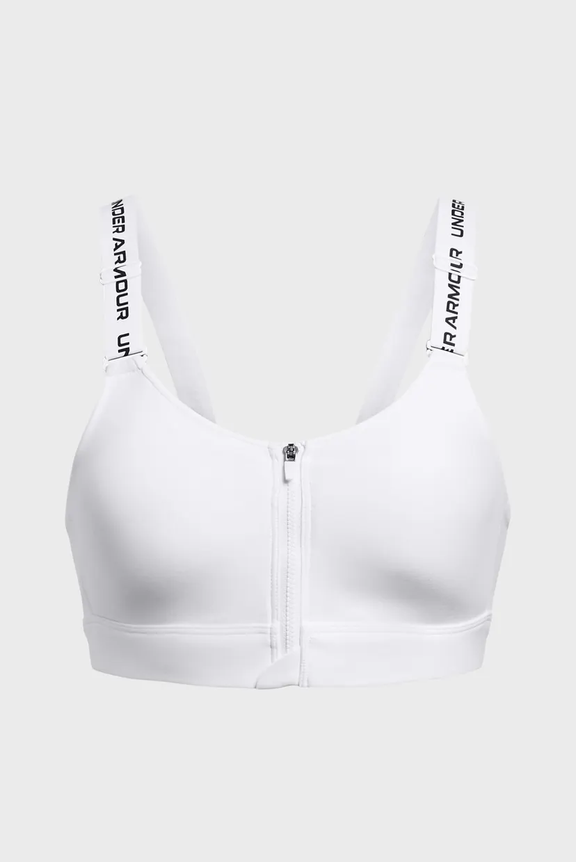 Женский белый топ UA Infinity High Zip 2.0 Bra 4