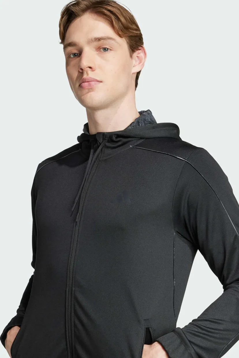Чоловіче чорне худі Train Essentials Seasonals Full-Zip 4