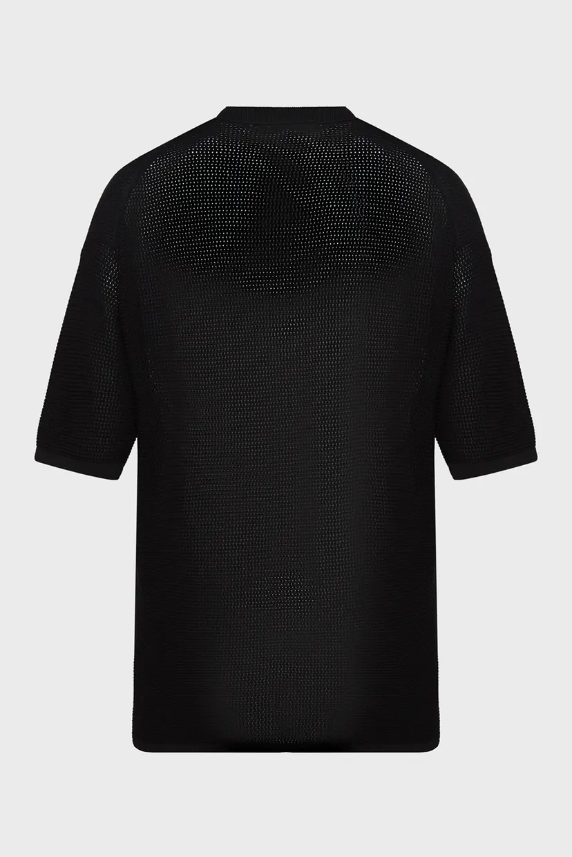 Мужская черная рубашка CAMP COLLAR MESH SHIRT 5