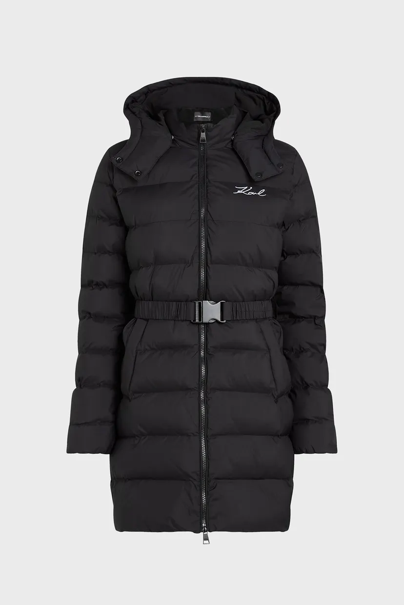 Женская черная куртка lightweight long 5