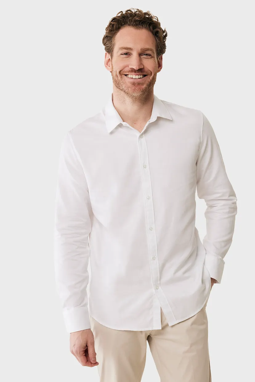 Чоловіча біла сорочка Smart herringbone shirt 4