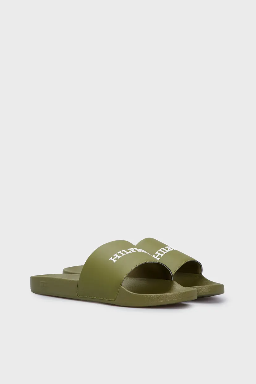 Мужские оливковые слайдеры HILFIGER RAISED POOL SLIDE 3