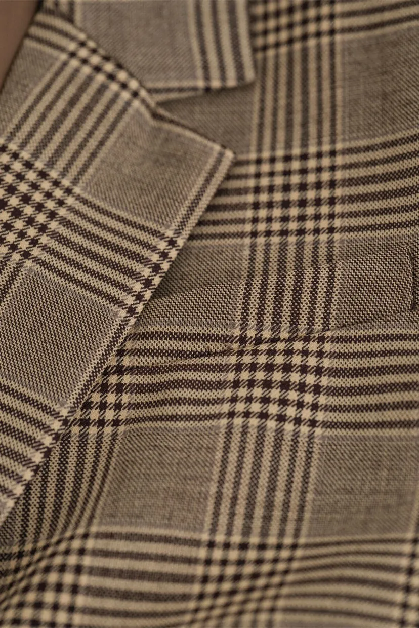 Жіночий бежевий картатий жакет REG CHECKED WOOL BLEND BLAZER 3