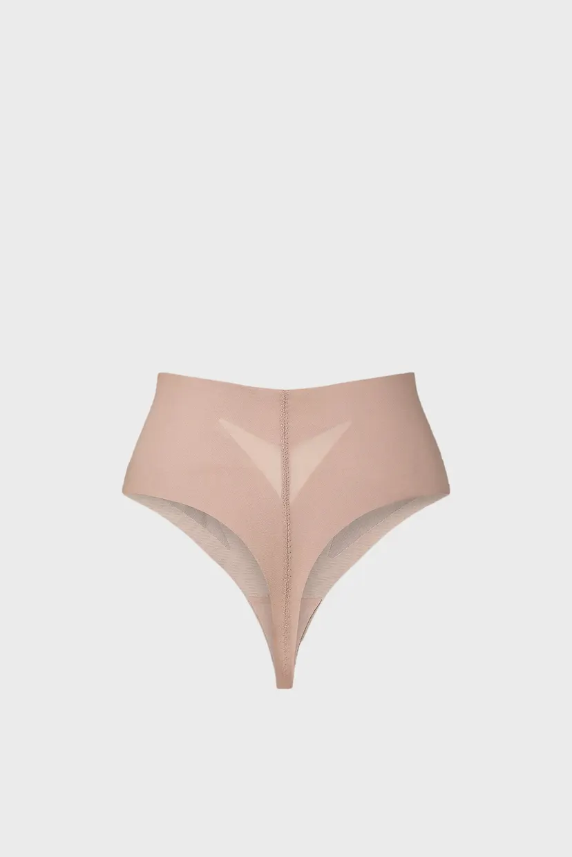 Женские бежевые трусики SCULPTED FIRM MESH THONG 8