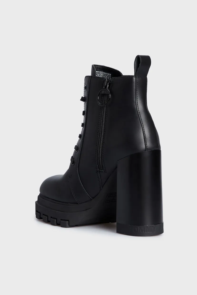 Жіночі чорні шкіряні ботильйони TJW HIGH HEEL LACE UP BOOT 5