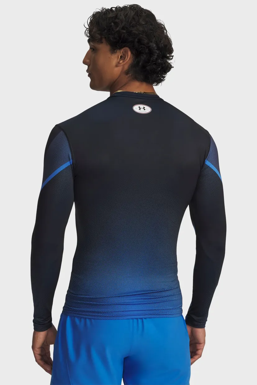 Мужской темно-синий лонгслив UA Heatgear Sub Crew LS 3