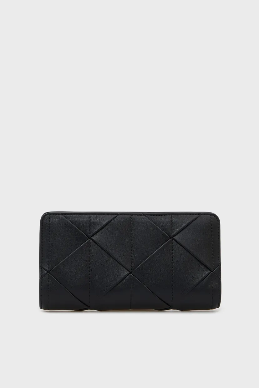 Женский черный кошелек WOVEN PASSPORT LONGFOLD 3