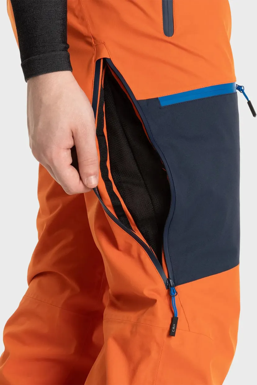 Мужские оранжевые лыжные брюки FREE RIDE TWILL 5