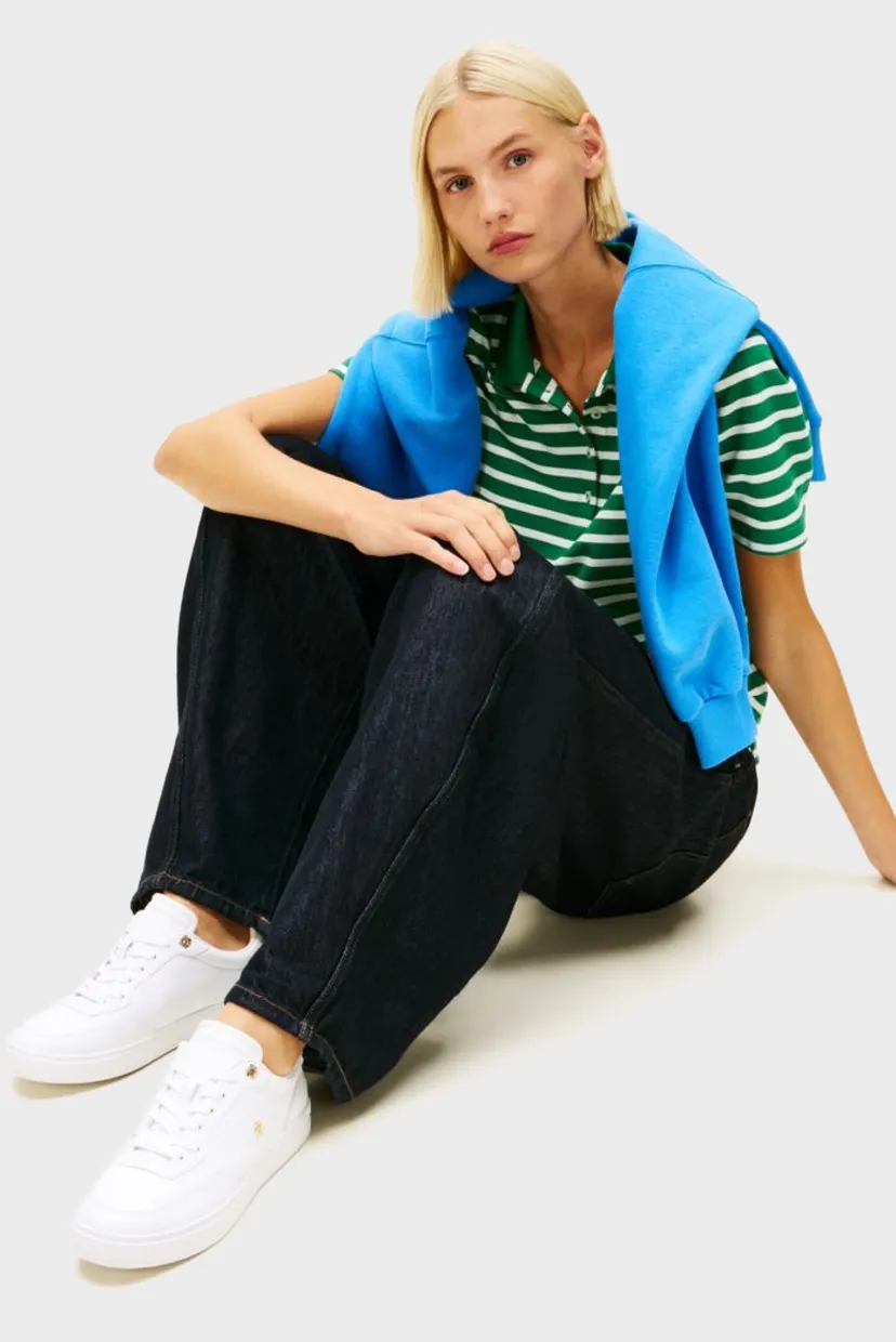 Женские белые кожаные сникерсы CASUAL CUPSOLE 8