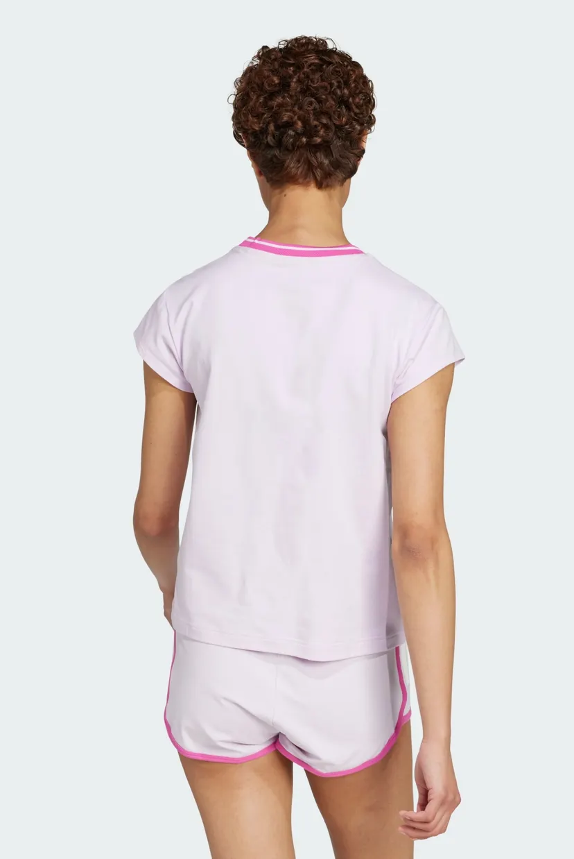 Женская сиреневая футболка Tiro Cut 3-Stripes Cotton Baby 3