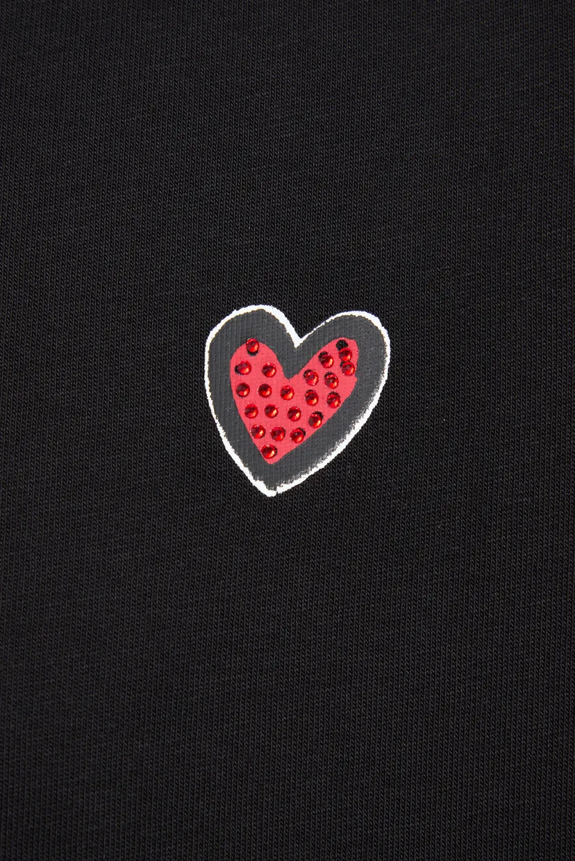 Жіноча чорна футболка VALENTINE 3