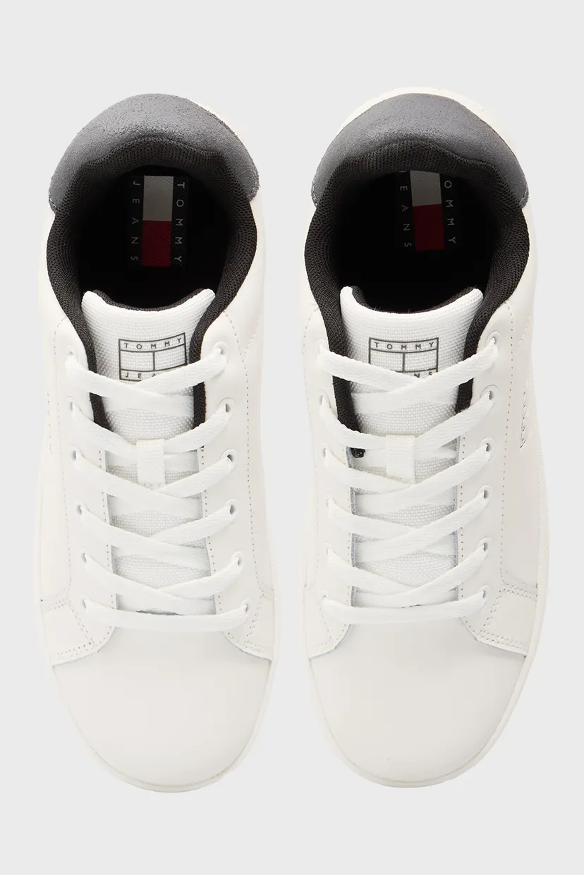 Жіночі білі шкіряні снікерси FLATFORM ESS 4