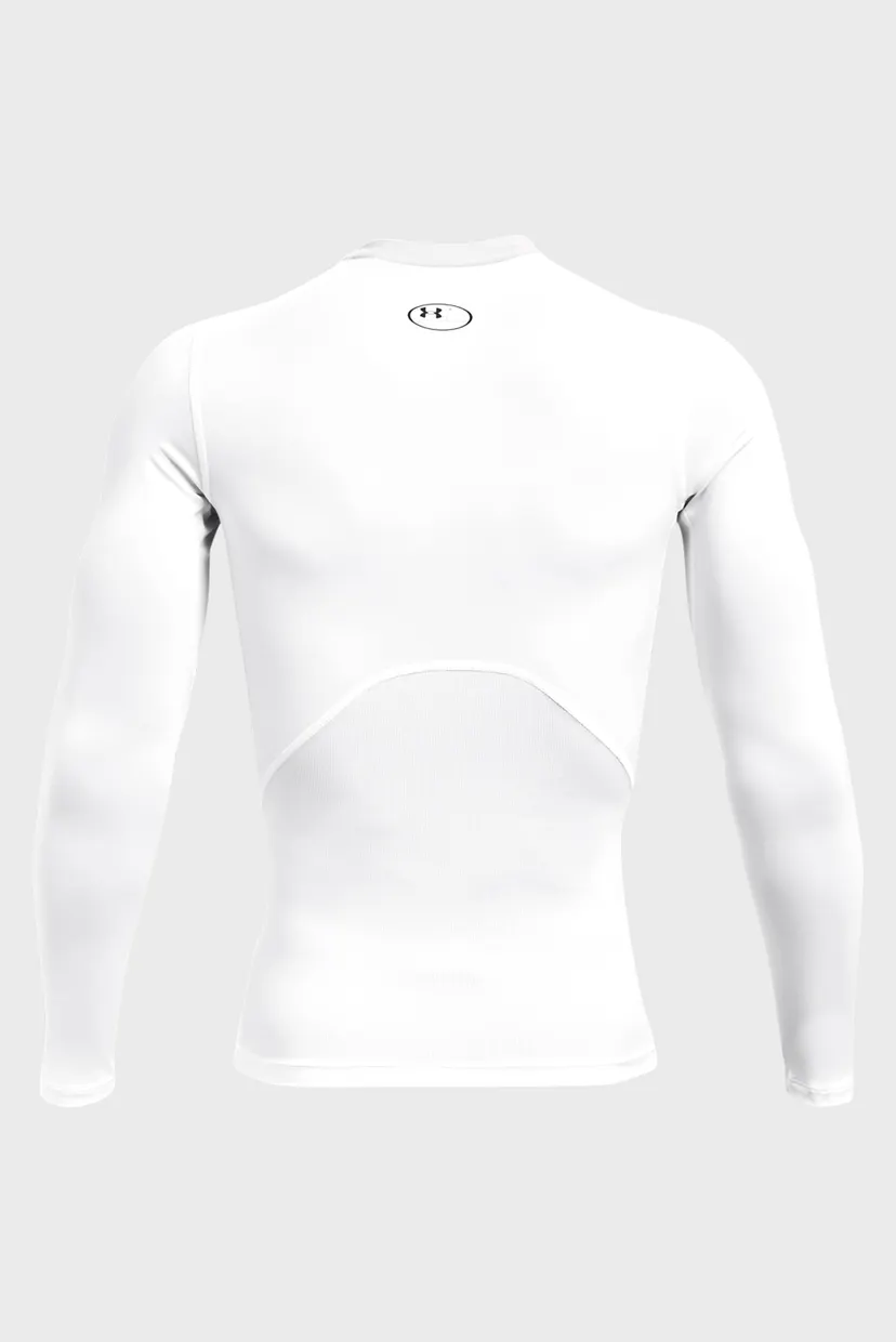 Чоловічий білий лонгслів UA HG Armour Comp 6