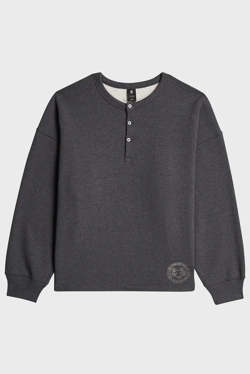 Чоловічий сірий світшот Henley 6
