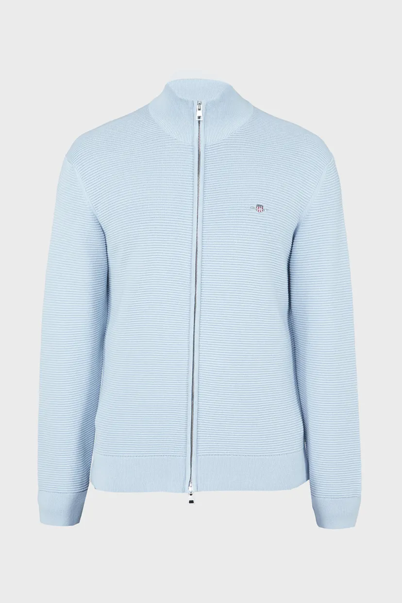 Чоловічий блакитний кардиган TEXTURED COTTON FULL ZIP 5