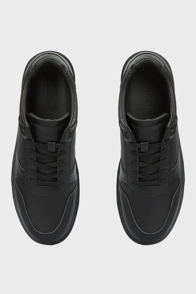 Чоловічі чорні шкіряні снікерси LOW TOP LACE UP BSKT LTH 4