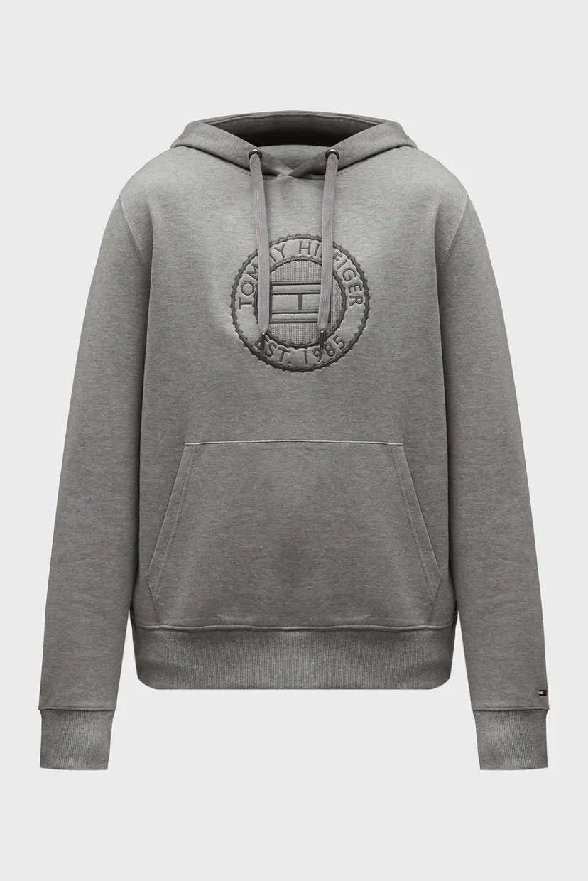 Мужское серое худи FLAG ROUNDLE EMBRO HOODY 4