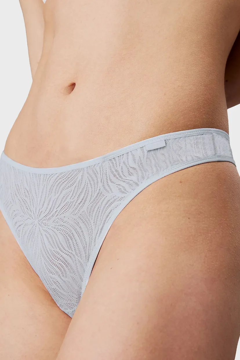Жіночі блакитні трусики THONG 4