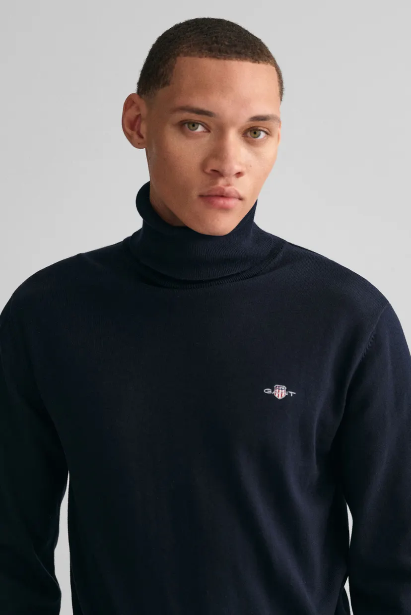 Чоловічий темно-синій гольф CLASSIC COTTON ROLLERNECK 4