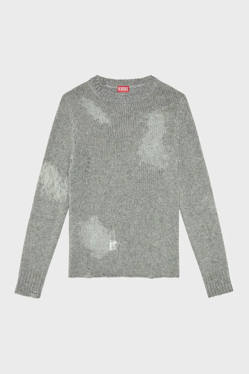 Мужской серый шерстяной джемпер K-NORMAN MAGLIA 5