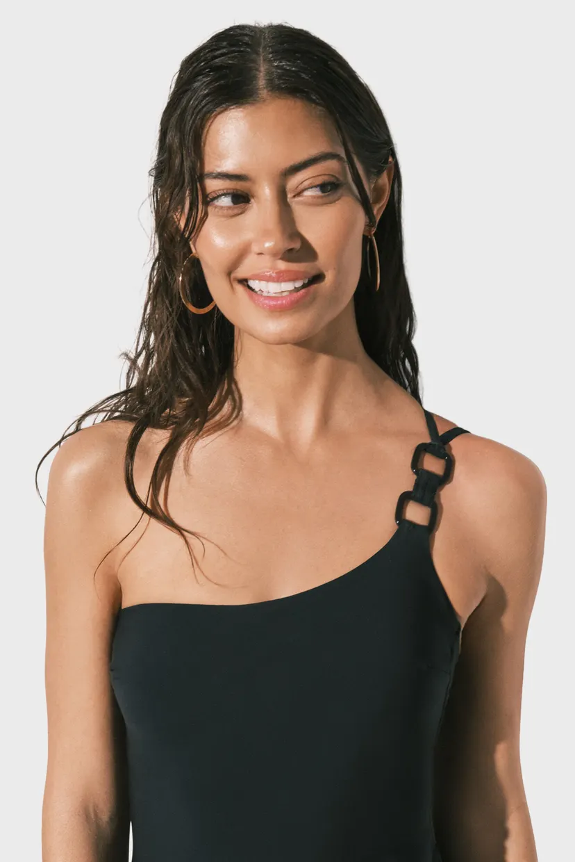Женский черный моделирующий купальник 4