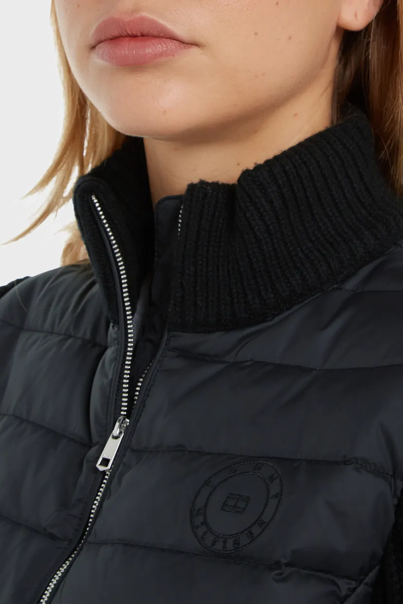 Жіночий чорний пуховик KNIT MIX DOWN JACKET 3