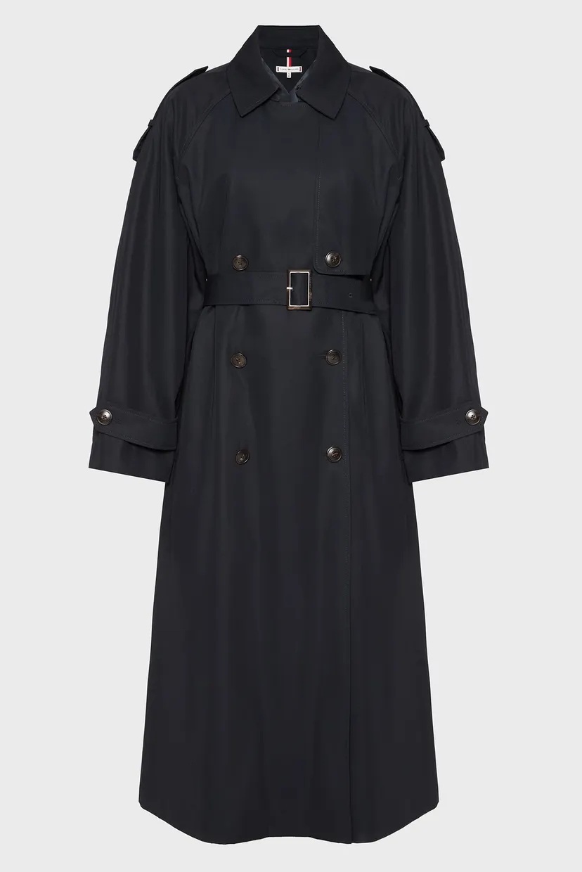 Жіночий темно-синій тренч OVERSIZED TRENCH COAT 6