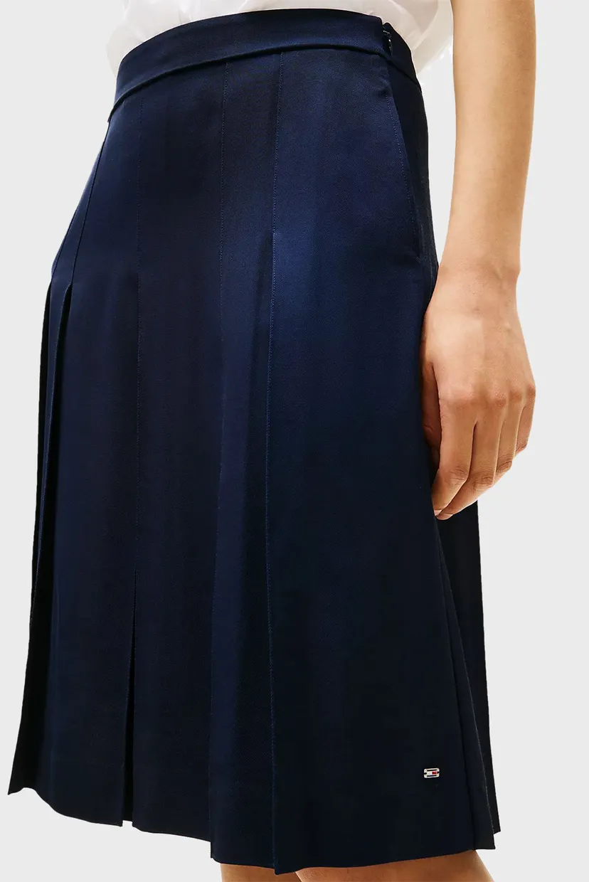 Жіноча темно-синя плісирована спідниця TWILL PLEATED 4