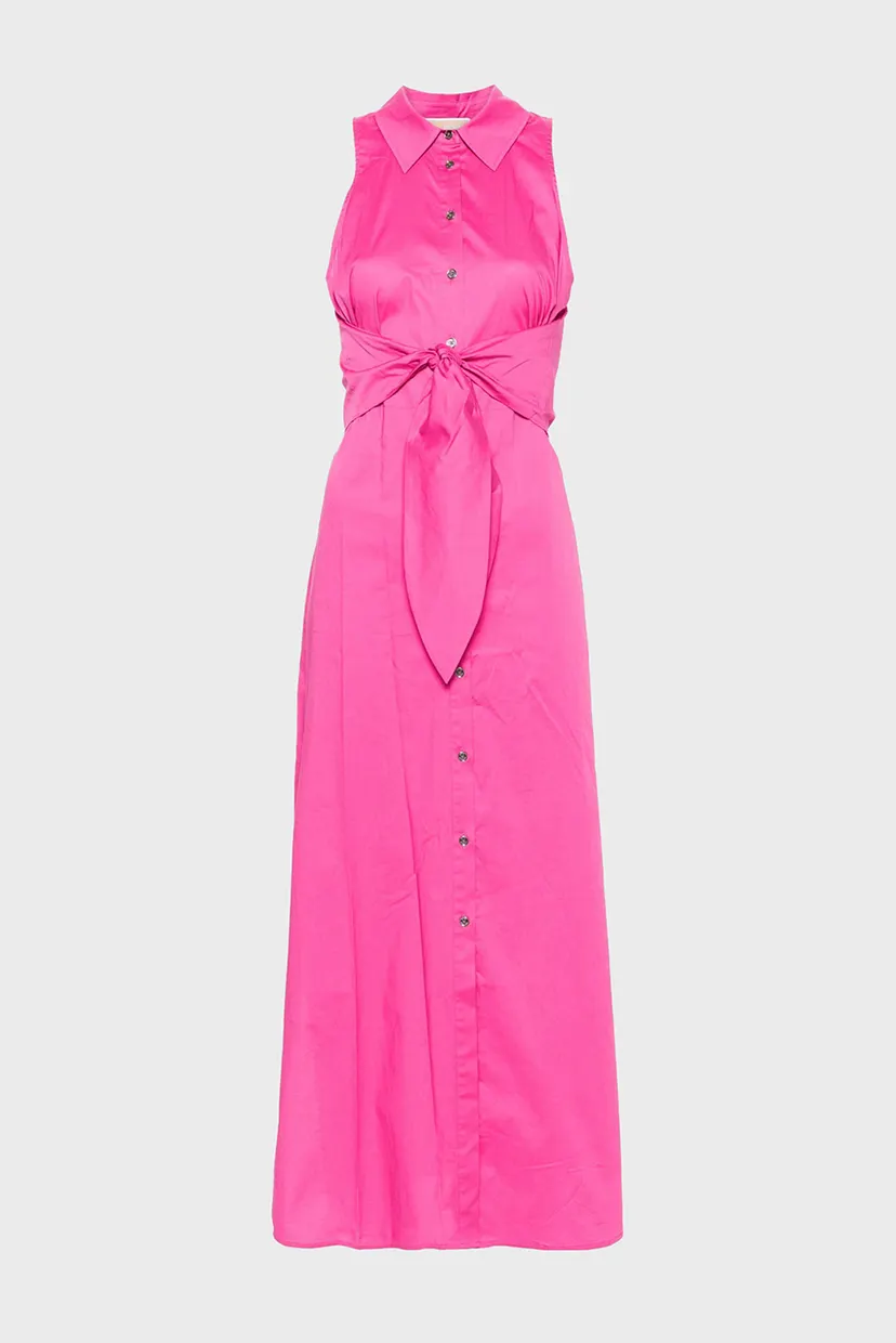Женское розовое платье SLEEVELESS MAXI TIE 3