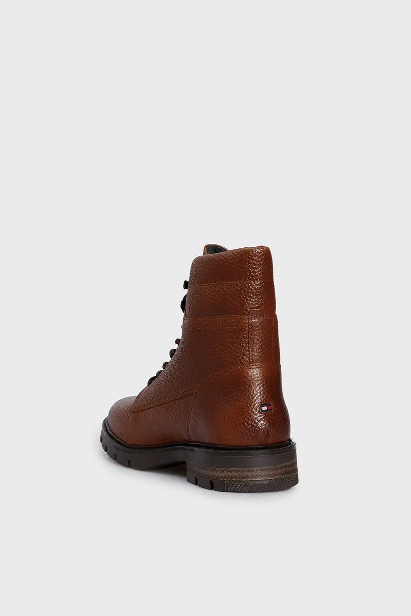 Чоловічі коричневі шкіряні черевики WARM PADDED HILFIGER LTH BOOT 4