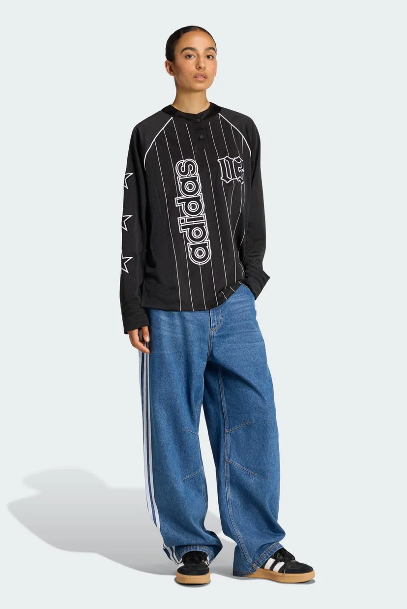 Женский черный лонгслив в полоску adidas ORIGINALS BB adidas