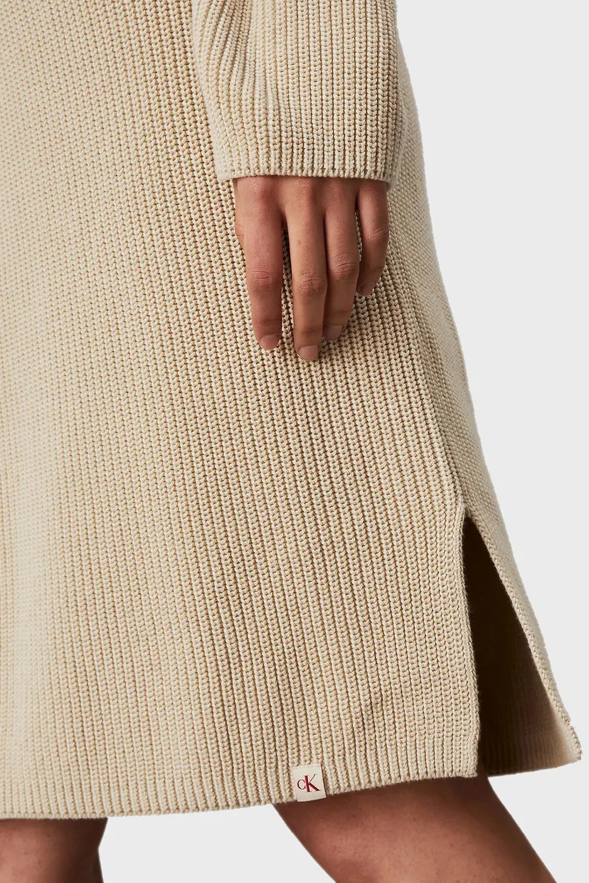 Женское бежевое платье CHUNKY LOOSE SWEATER 4
