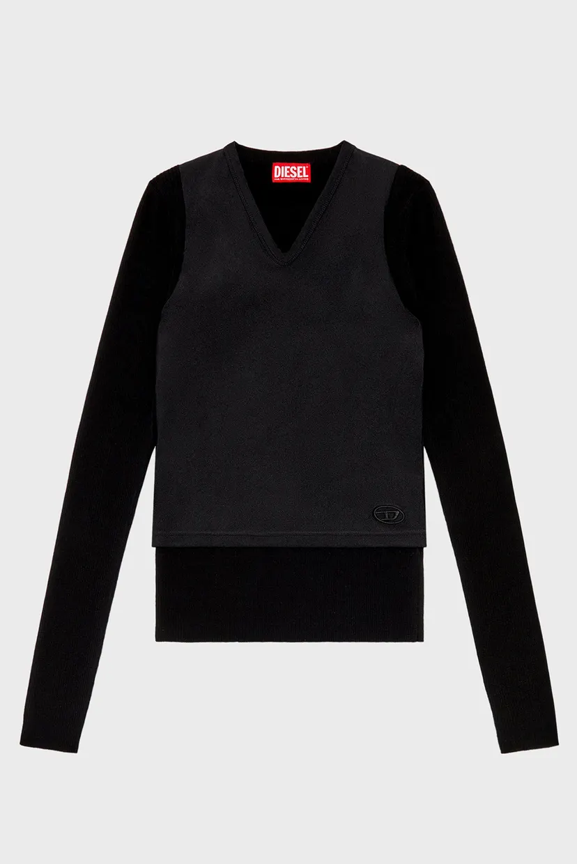 Женский черный шерстяной джемпер ROSEL MAGLIA 5