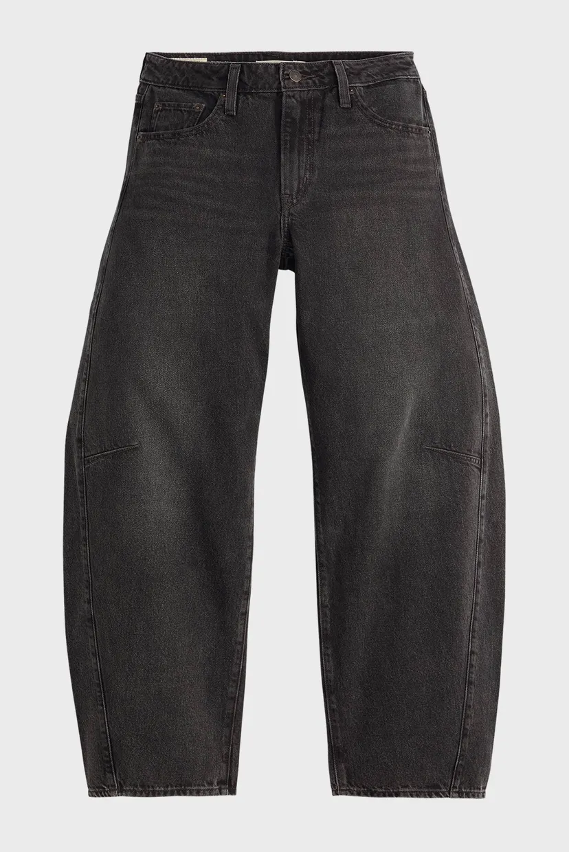 Женские черные джинсы Baggy Dad Barrel 8