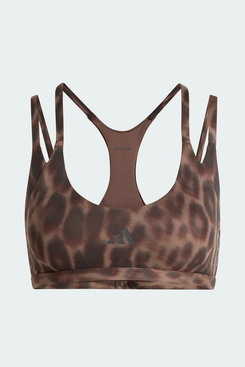 Женский коричневый топ с узором Optime Leopard Strappy Light Support 5