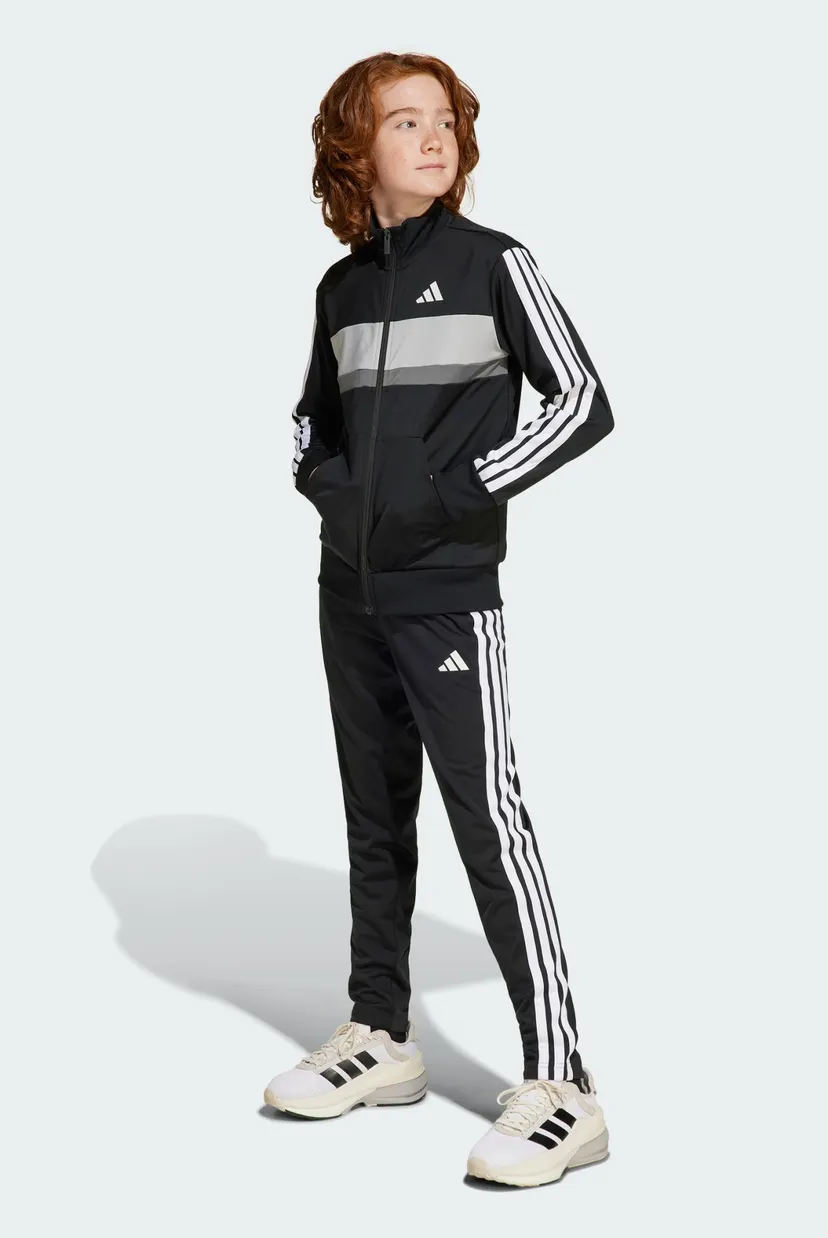 Детский черный спортивный костюм (кофта, брюки) Seasonal Essentials Tiberio 3-Stripes Kids 4