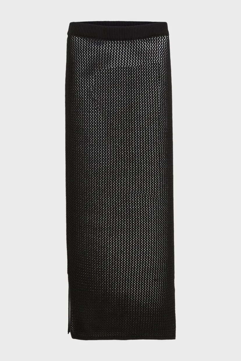 Жіноча чорна спідниця TJW OPEN STITCH MAXI 5