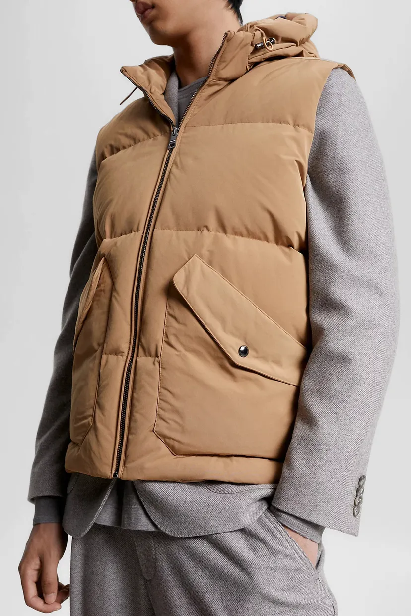 Чоловічий бежевий пуховий жилет DC DOWN HOODED VEST 4