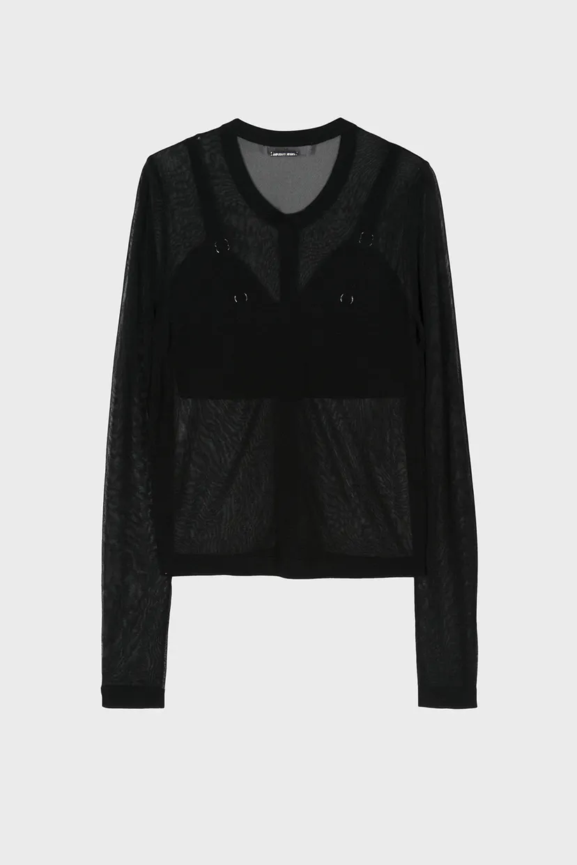 Жіночий чорний кардиган ECO SHEER CROP CARDI 7