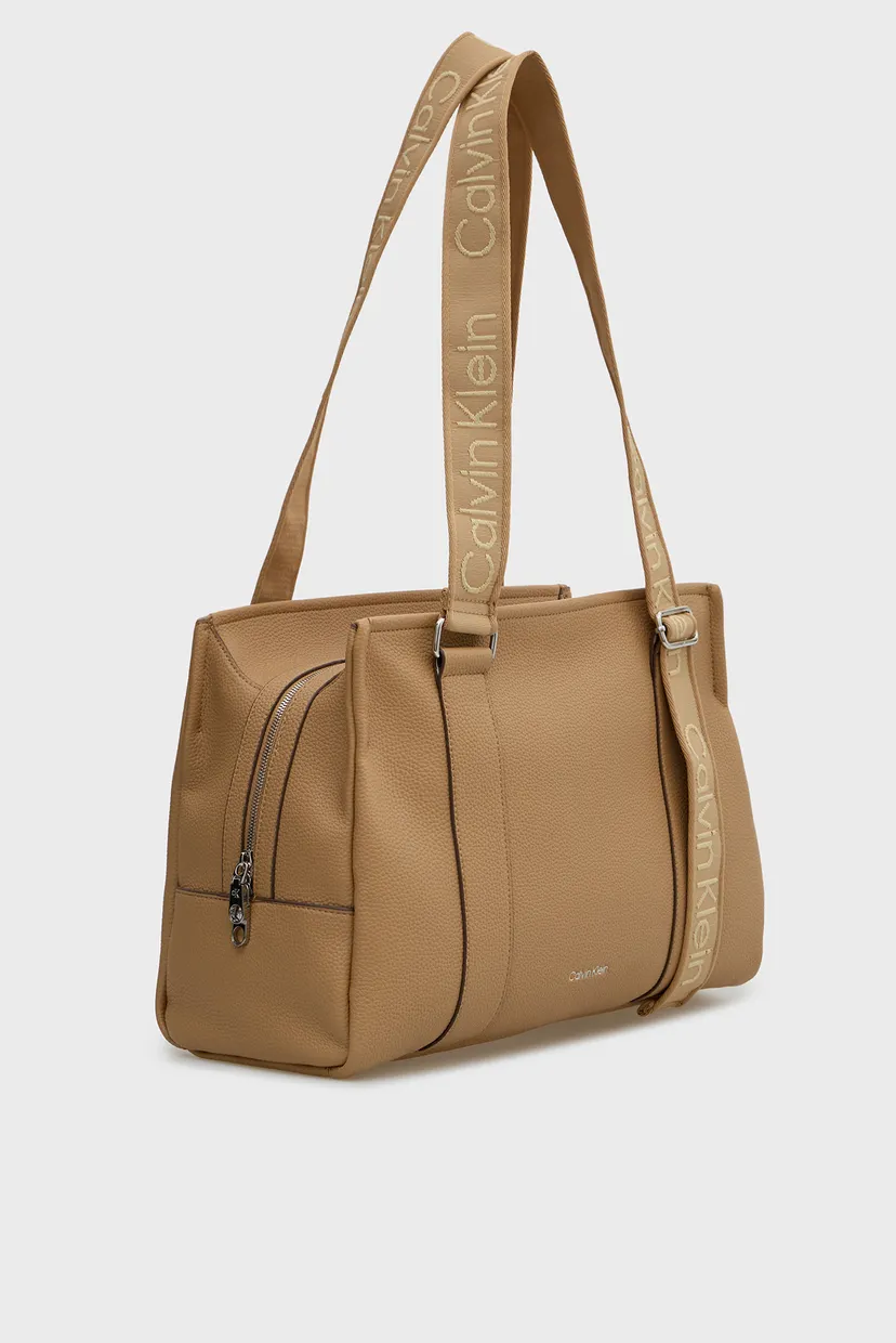 Женская бежевая сумка WEBBING STRAP TOTE 3