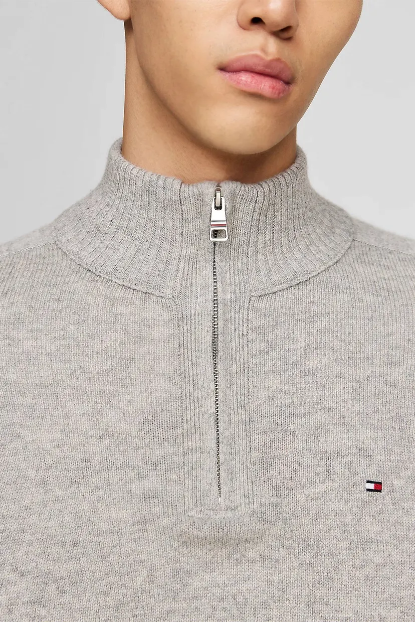 Мужская серая шерстяная кофта LAMBSWOOL ZIP MOCK 4