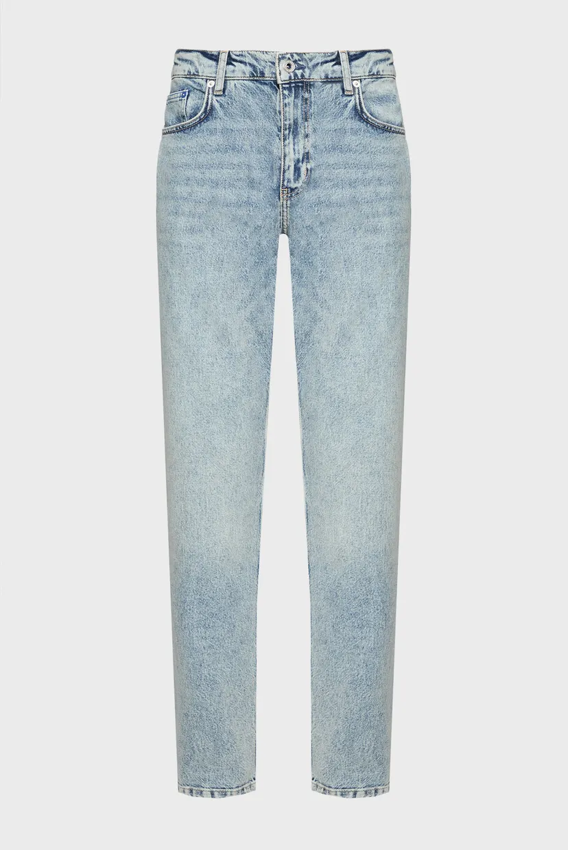 Чоловічі блакитні джинси straight denim 5