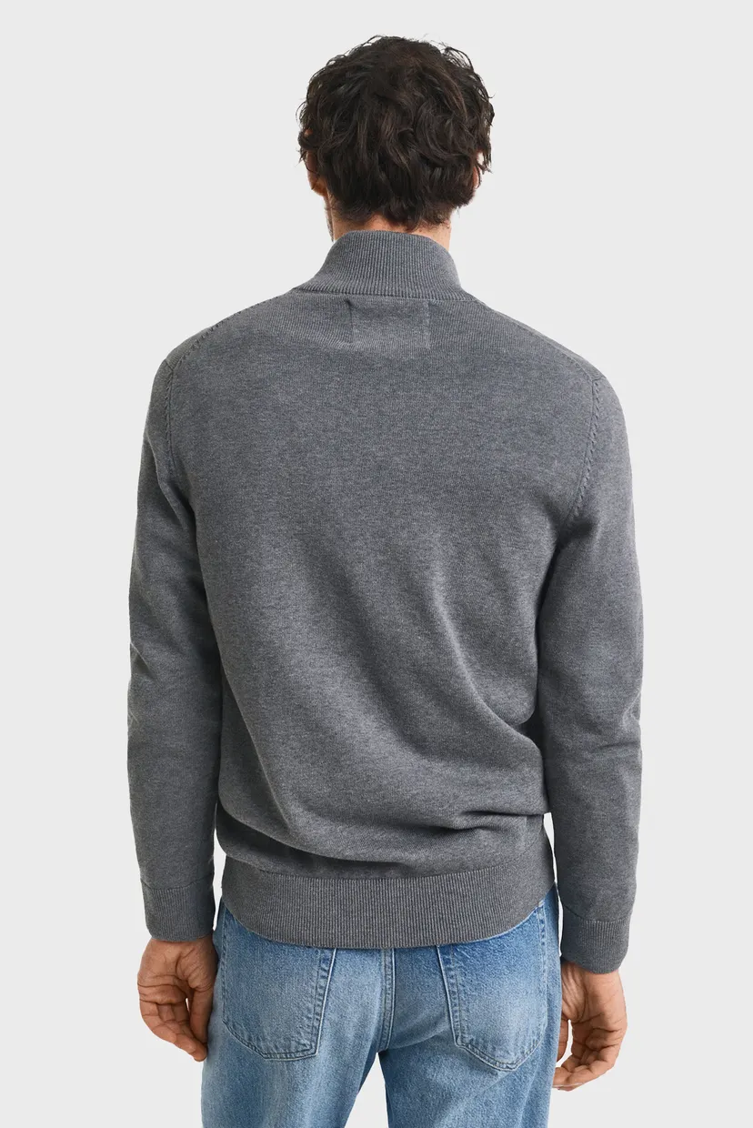 Чоловічий сірий кардиган CASUAL COTTON ZIP 3