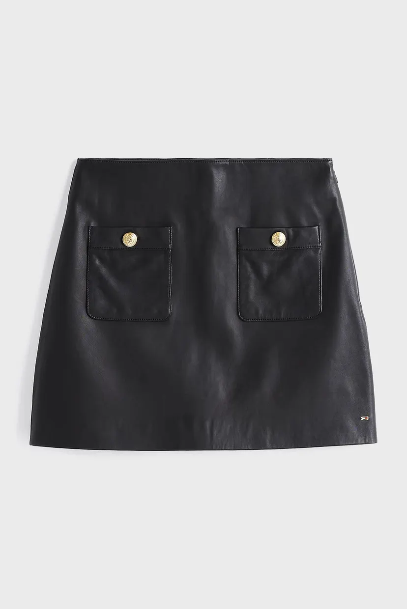 Женская черная кожаная юбка LEATHER MINI SKIRT 5