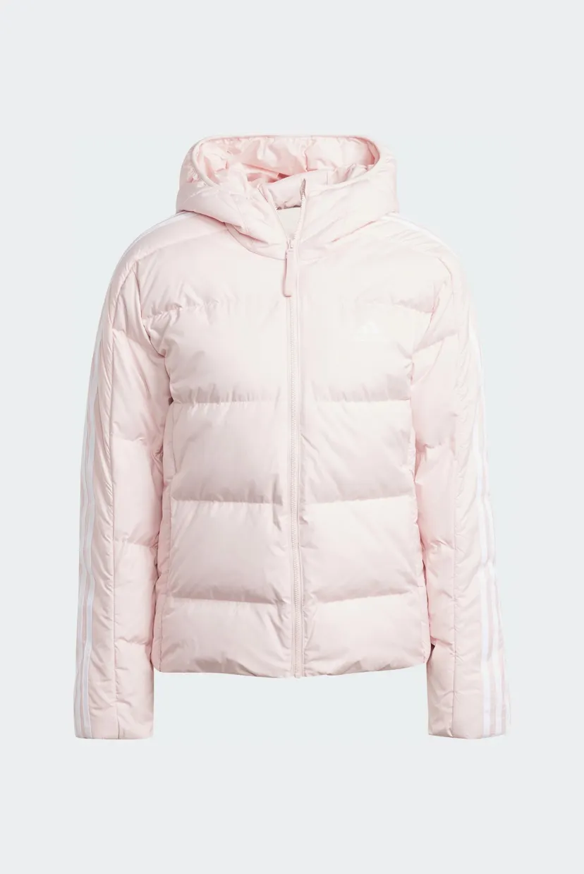 Жіночий пудровий пуховик Essentials 3-Stripes Mid Down Hooded 6