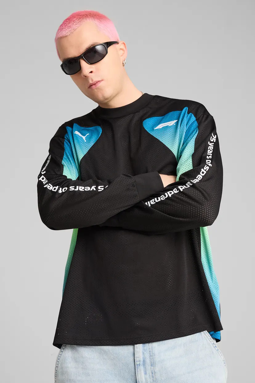 Мужской черный лонгслив F1® Oversized Long Sleeve Tee Men PUMA