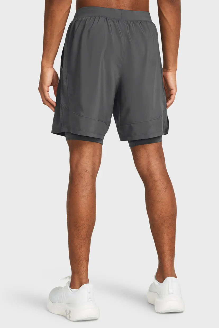Мужские серые шорты UA LAUNCH 7'' 2-IN-1 SHORTS 3