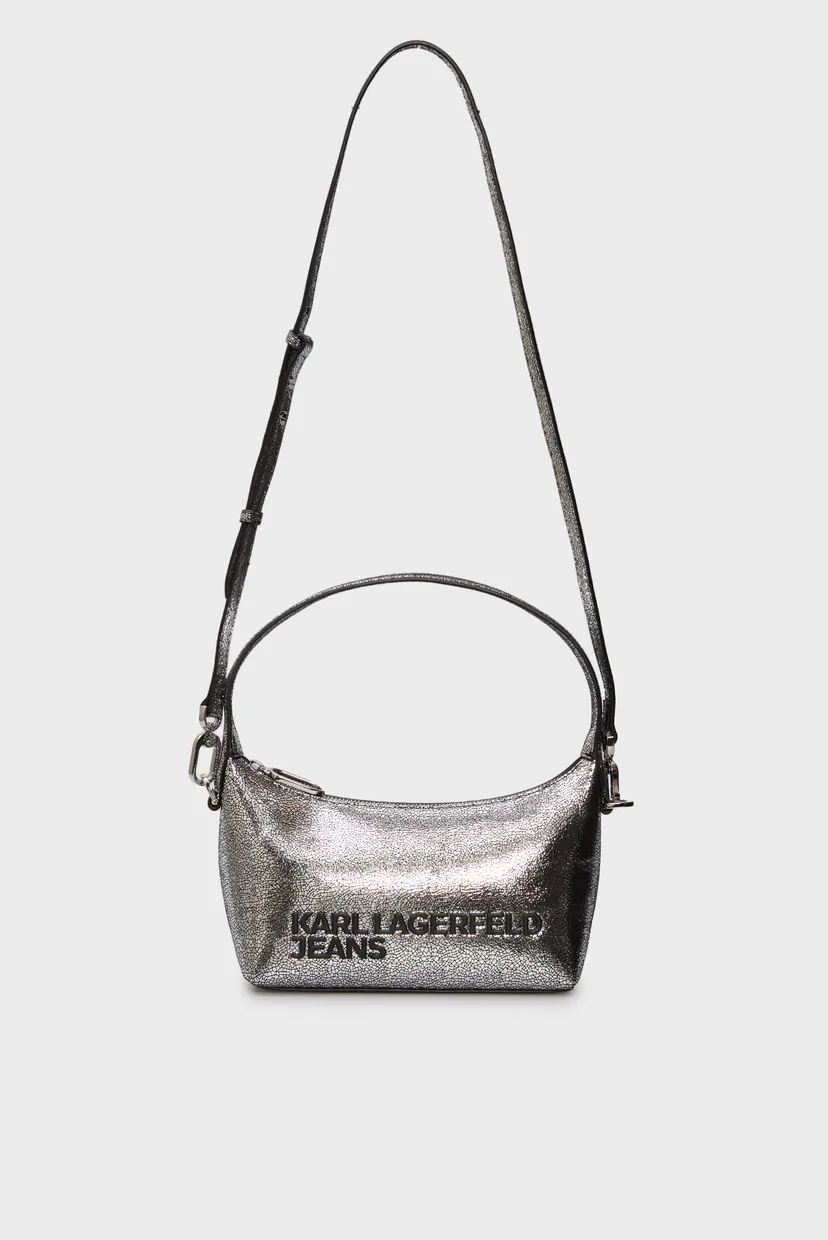 Женская серебристая сумка essential logo top handle 6
