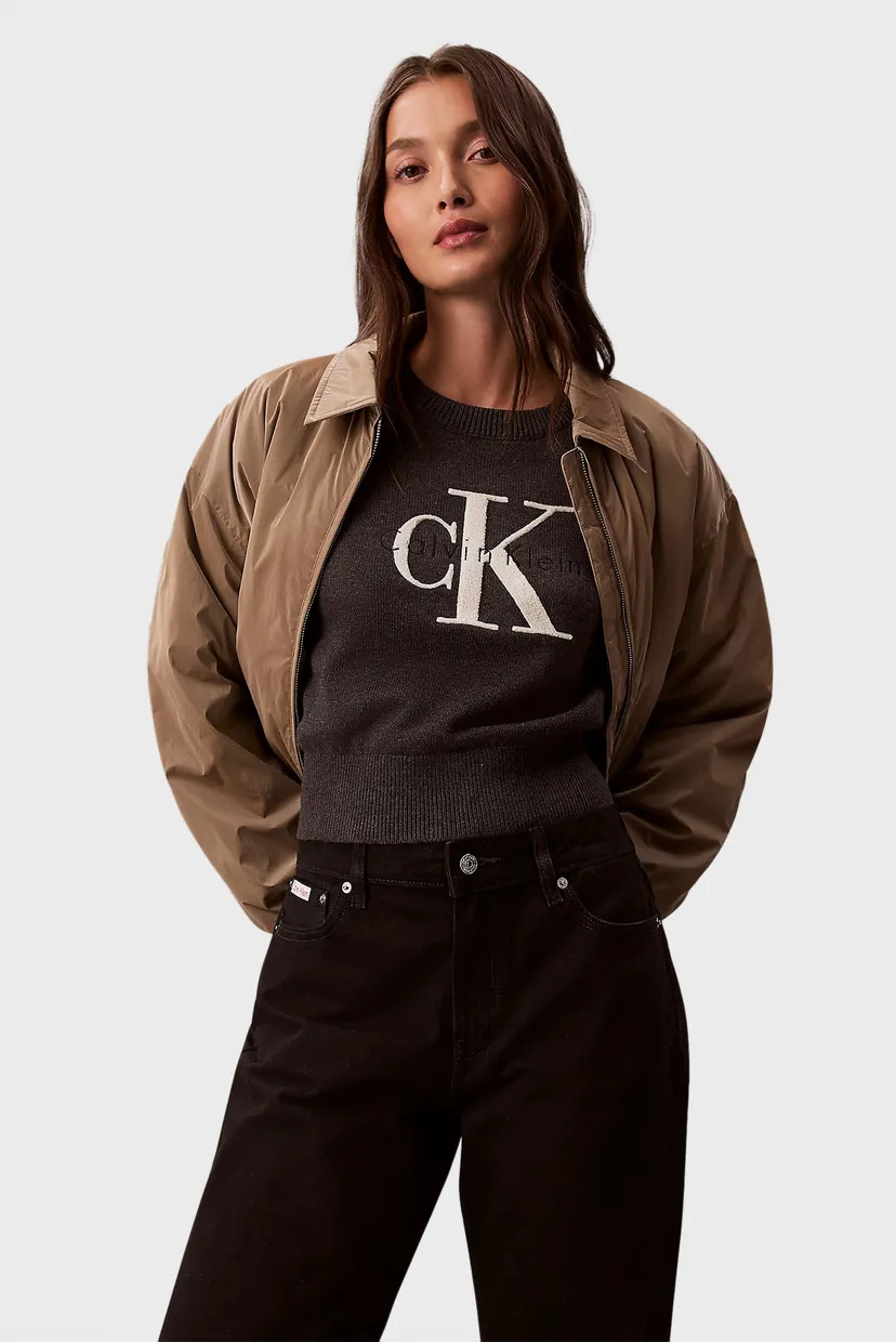 Женские серый джемпер CHUNKY COTTON GRAPHIC VEST 6